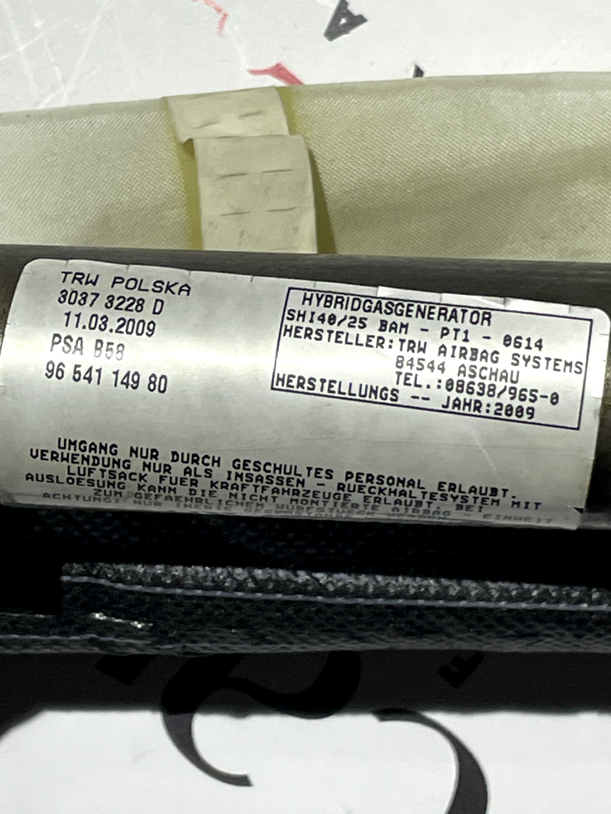 Airbag Tendina Destra Citroen C4/Picasso - 30373228D detail 6