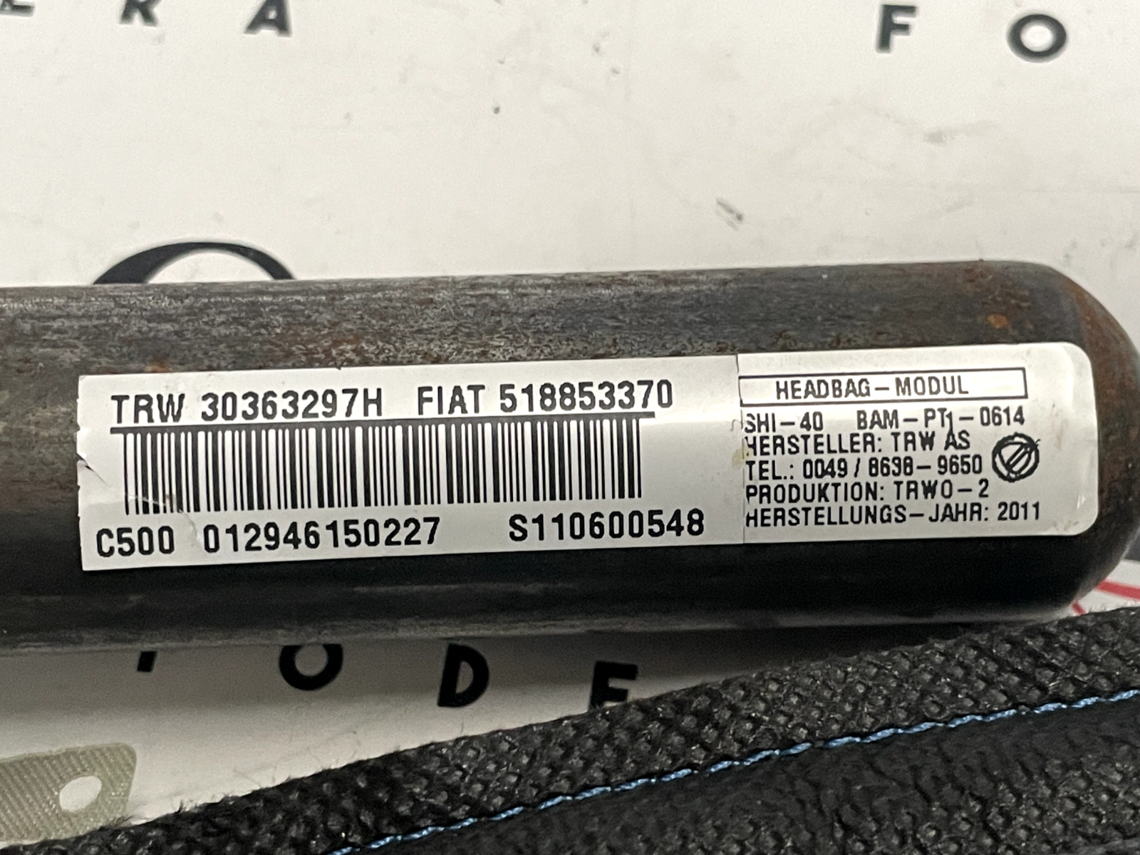 Airbag a Tendina Lato Destro Fiat Punto Evo 518853370 detail 4