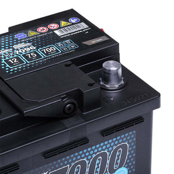 Batteria auto YUASA YBX7096 12V 75Ah 700A PIN detail