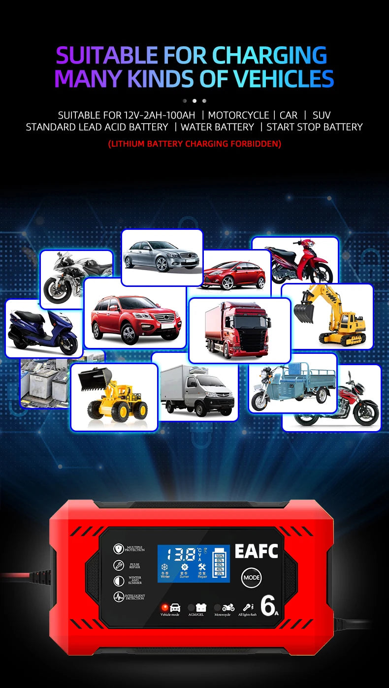 Caricabatteria Auto-Moto Automatico con Display LCD | 12/24V 6/8 A datasheet 6