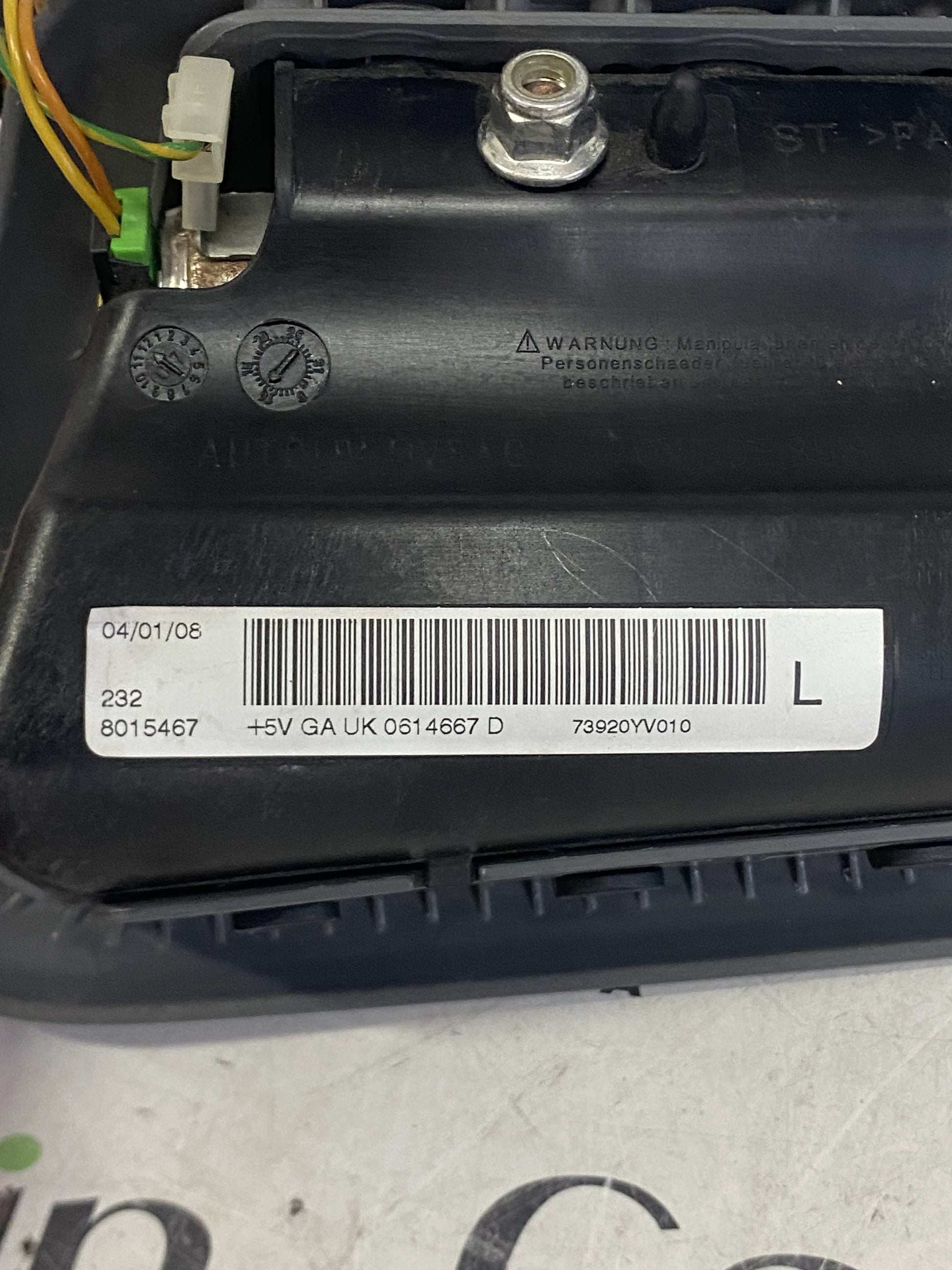 Airbag Sedile Laterale Sinistro CITROËN C1 / PEUGEOT 107 / TOYOTA Aygo – Cod. 73920YV010 | Originale Usato 4