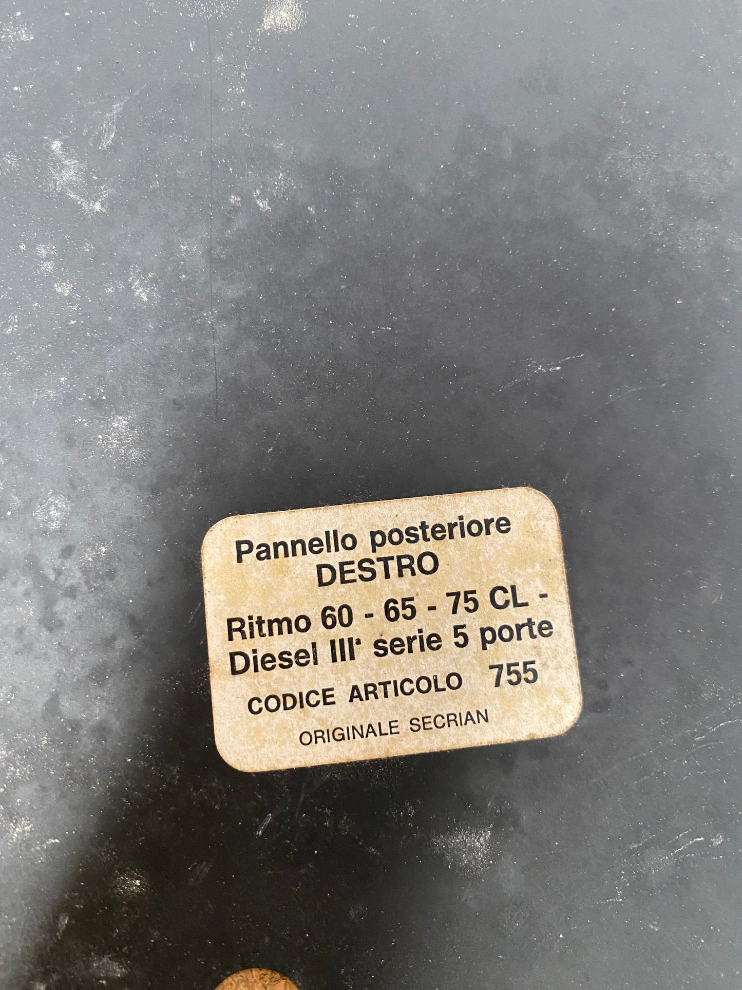 FIAT Ritmo 60 - 65 - 75 CL Rear panel