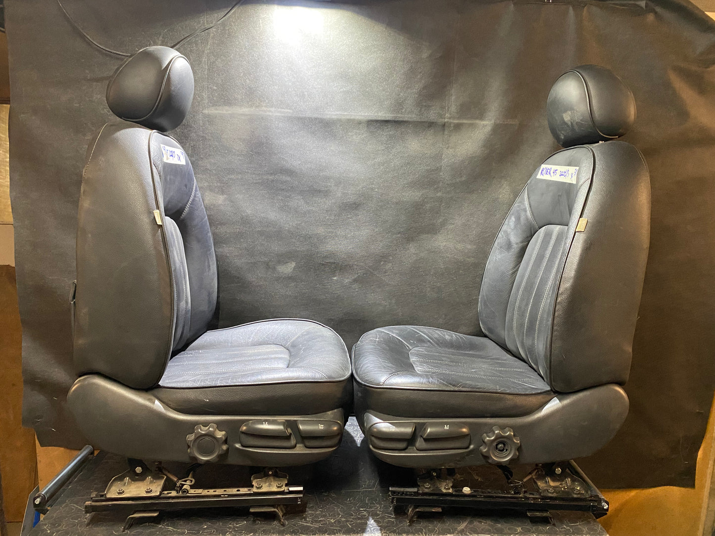 Rover 45 - Set Sedili Anteriori Destro e Sinistro in Pelle Nera - Usati in Buone Condizioni