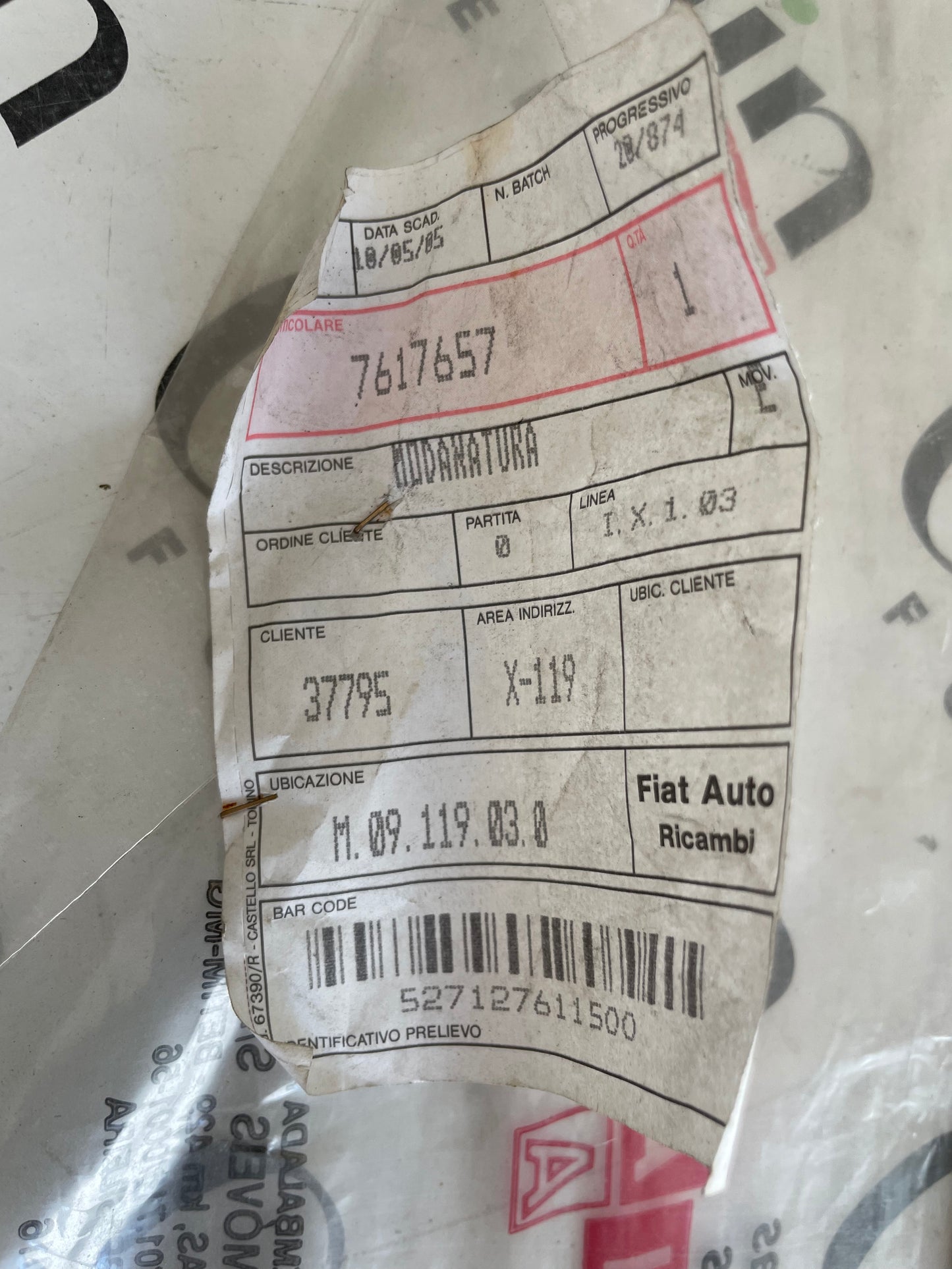 Front Bumper Molding Fiat Uno - Cod. 7617657