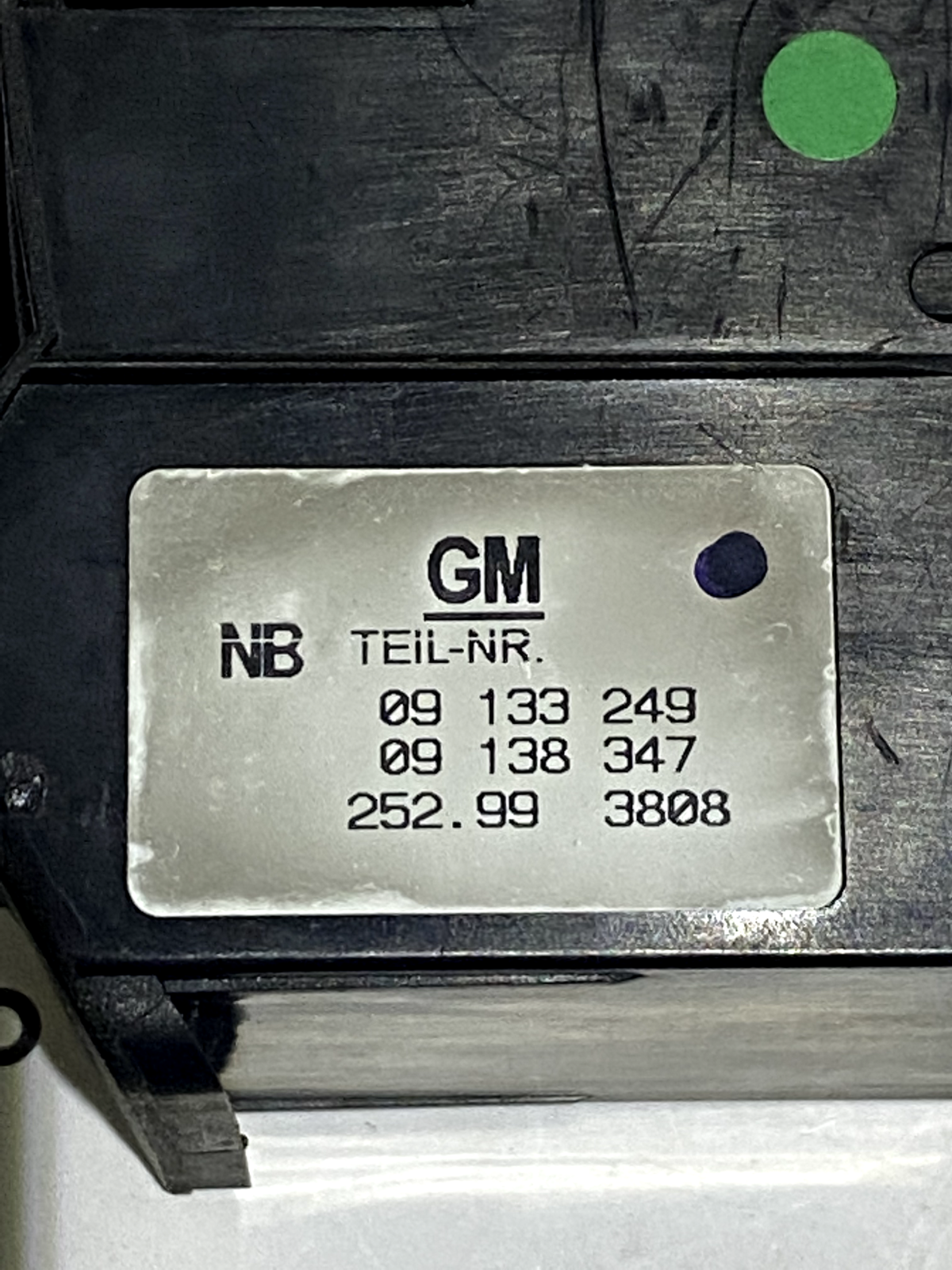 Interruttore Luci per Opel Zafira - Codice 09133249 detail codes