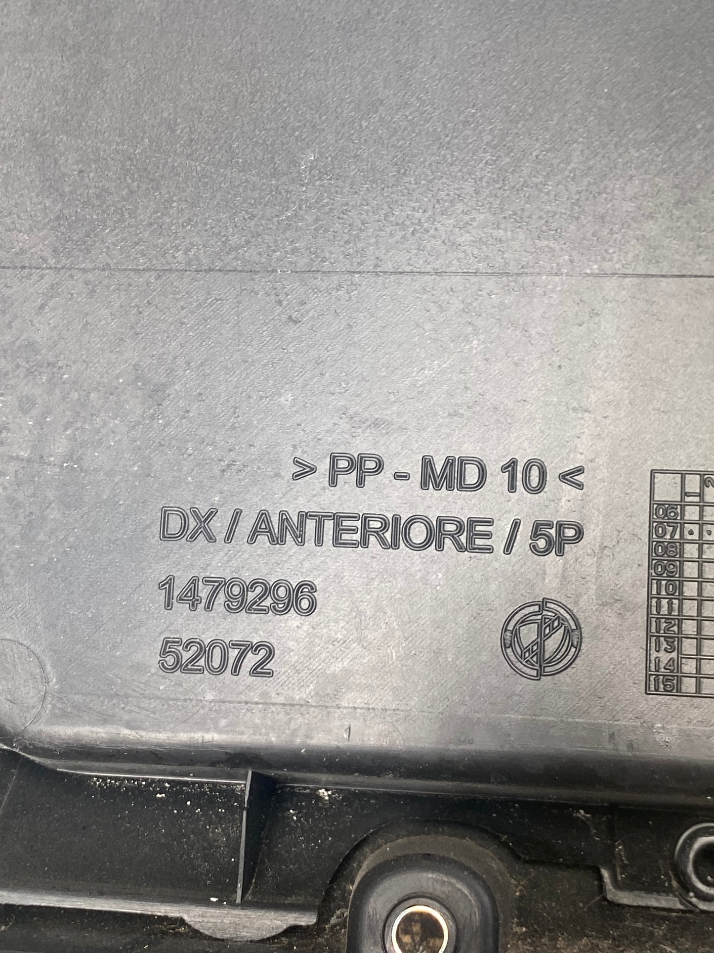 Pannello Interno Porta Anteriore Destro Fiat Bravo - 1479296 detail 2