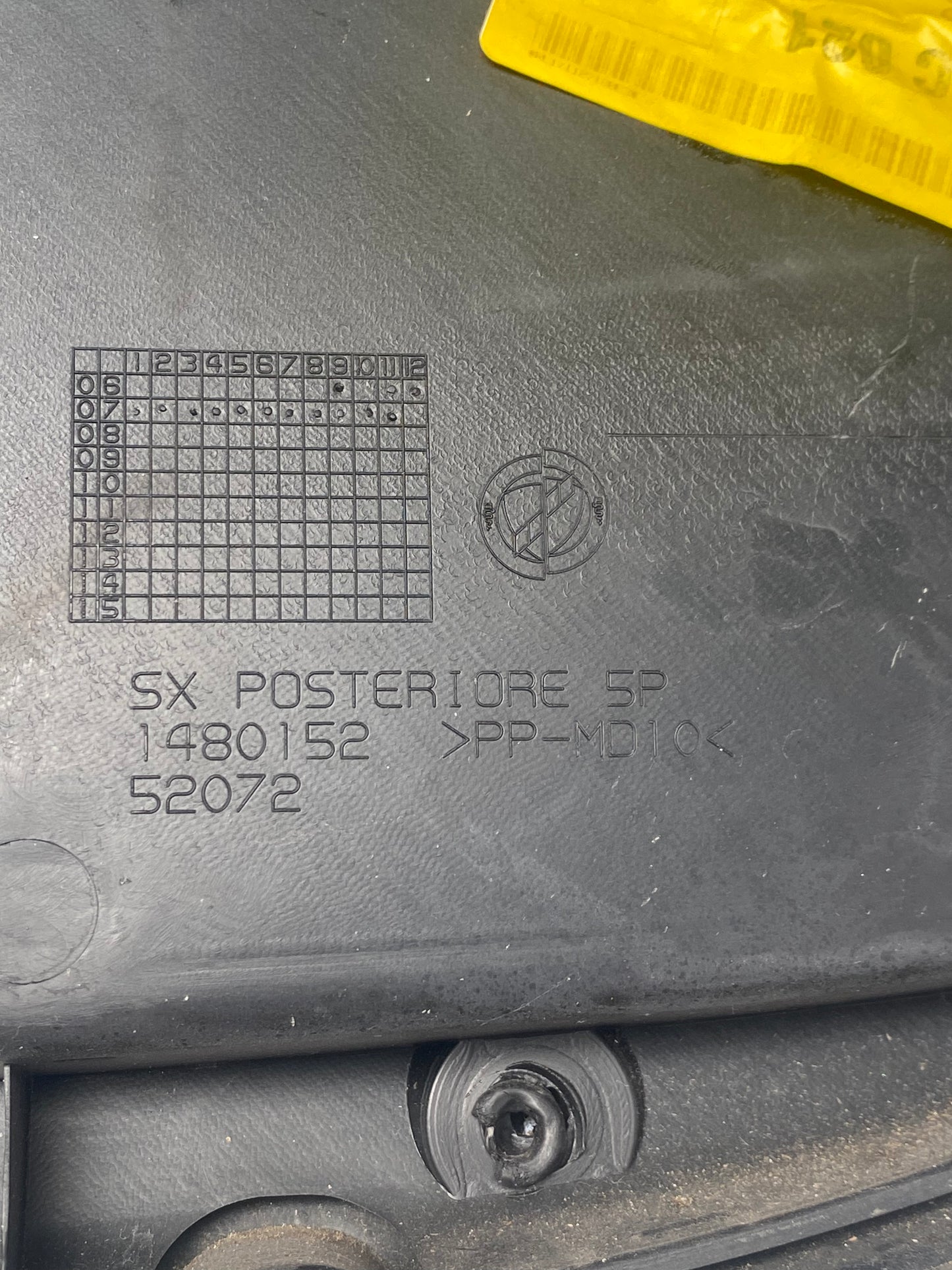 Pannello Interno_Porta Posteriore Fiat Bravo 1479340 1480152 left detail code