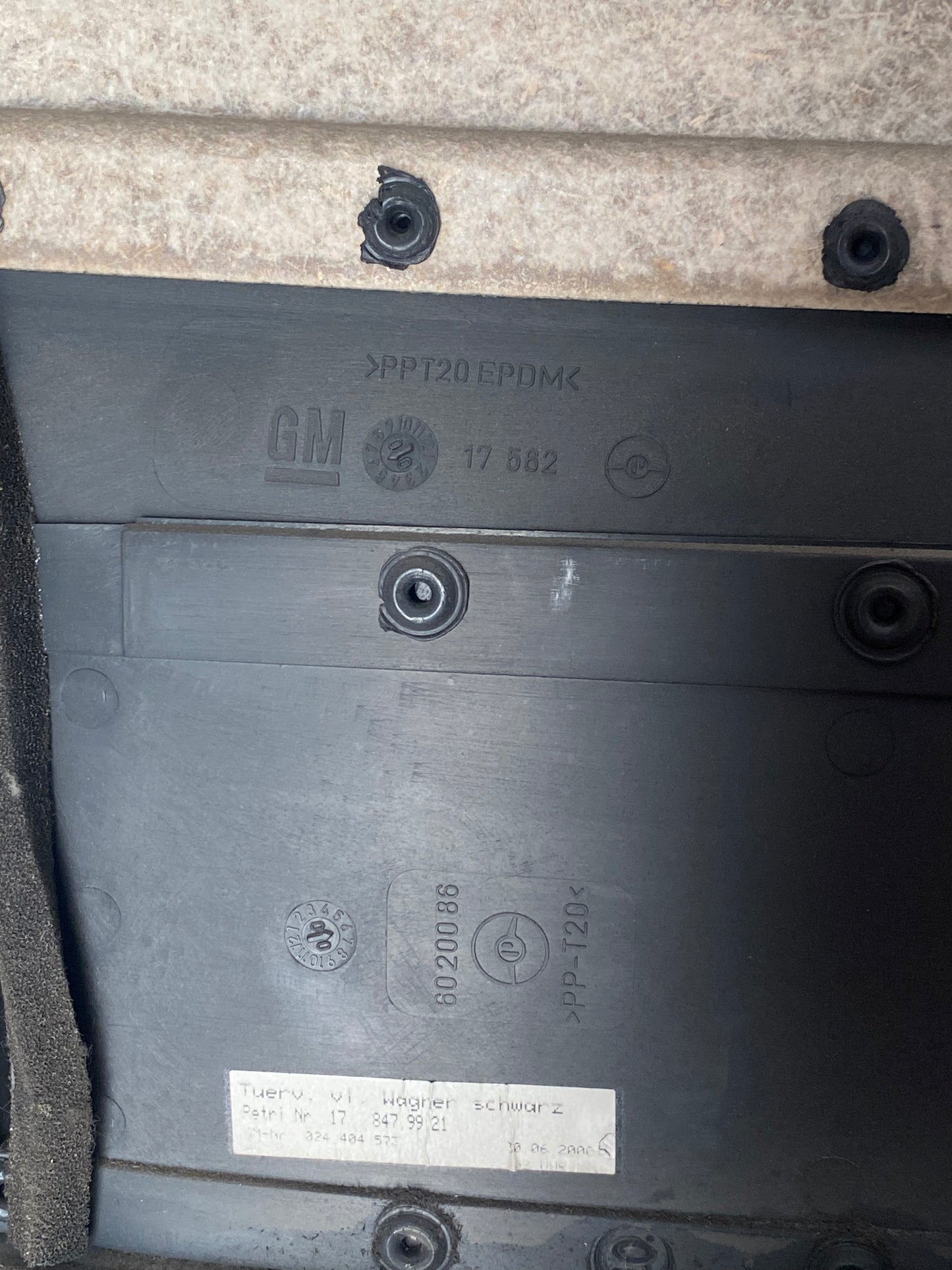 Rivestimenti Pannelli Interni Porta Anteriore Opel Astra G sinistro detail code