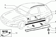 Fiat Bravo - Moulure de porte avant gauche - Neuf d'origine - RÉF. 7774687