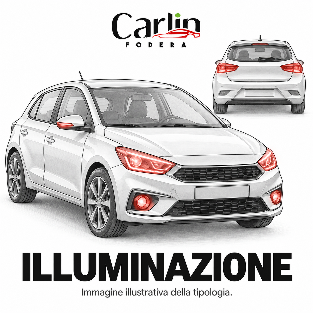 Illuminazione — schema illustrativo del gruppo con logo CarlinFodera
