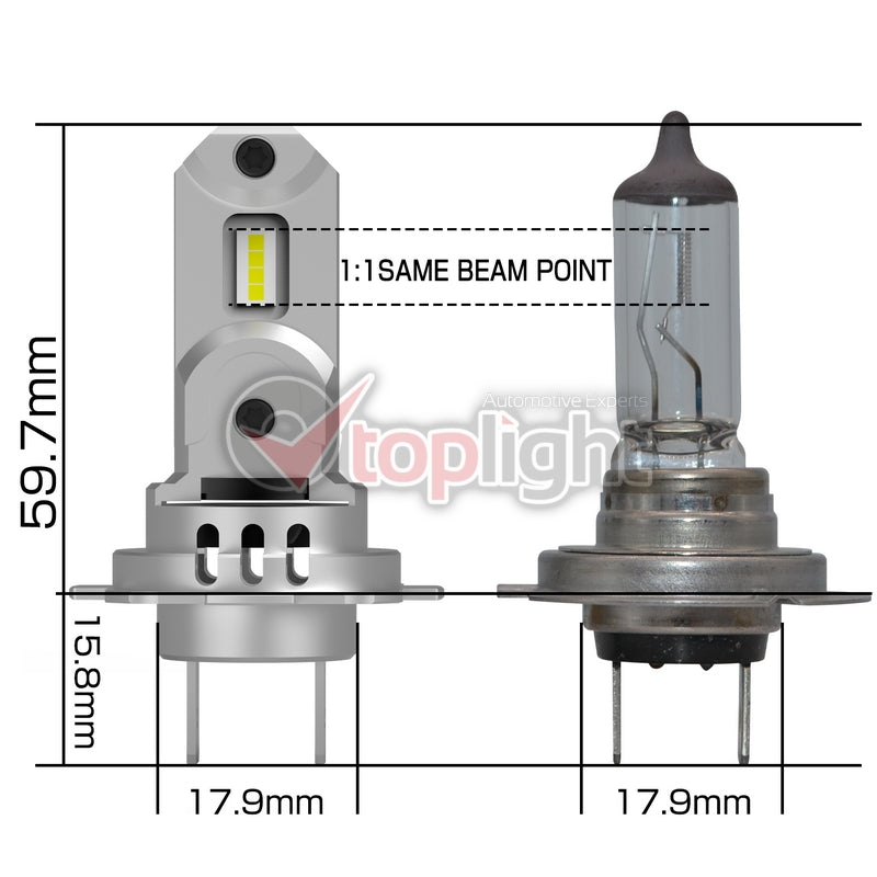 KIT LED (2PZ.) SIMPLY H7/H18 AT.ORIG C/VENT.8000LU