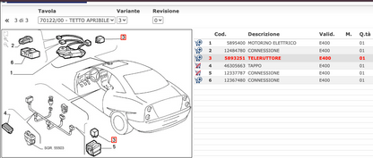 Relè Tetto Apribile Nuovo Originale per Fiat Coupe, Punto, Tempra, Lancia Kappa-5893251