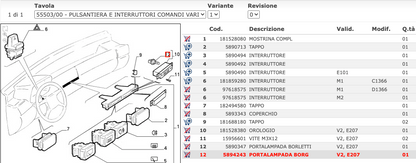 Portalampada Pulsantiera Nuovo Originale -5894243