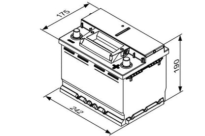 Batteria BOSCH S4E05 12V 60Ah 640A B13 detail 2