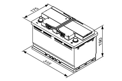 Batteria BOSCH S5 A11 12V 80Ah 800A B13 detail 2