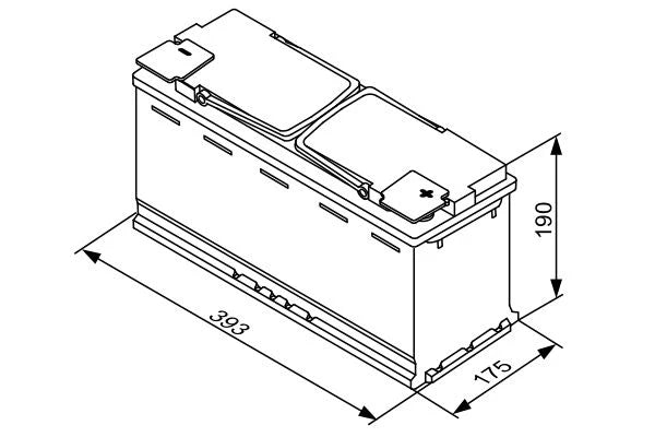 Batteria BOSCH S5 A15 12V 105Ah 950A B13 detail 3