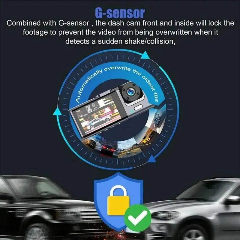 CZSKY 3 Channel DashCam HD 1080P G Force Sensor