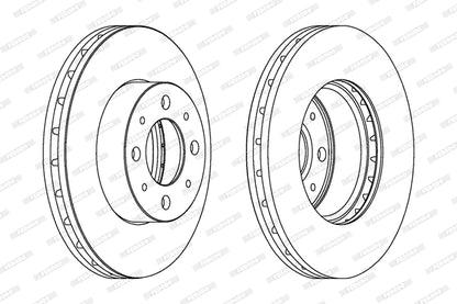 PAIR OF FRONT DISCS FIAT PANDA 1.2 1.3 JTD 03&gt;