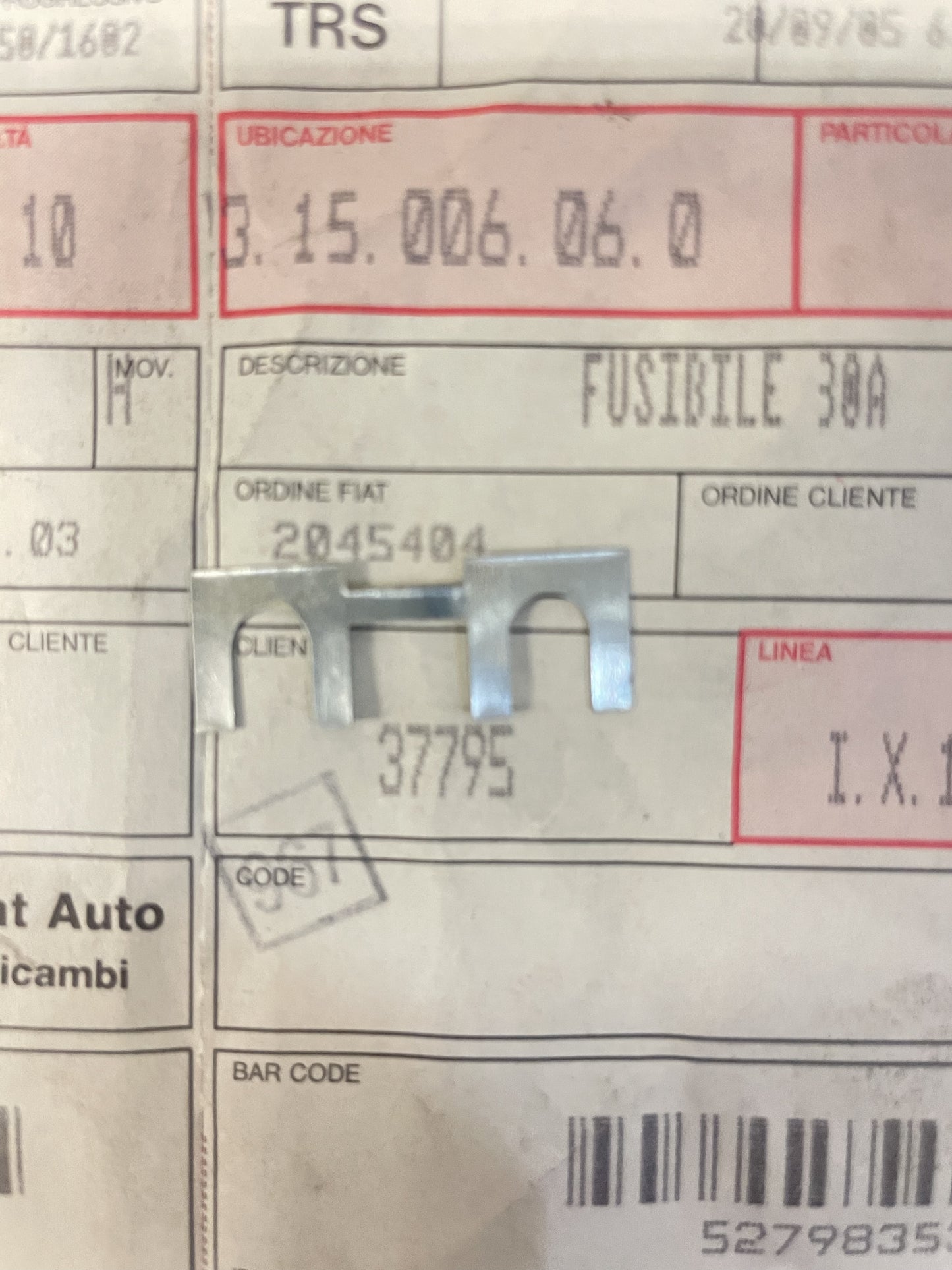 Fusibile Fiat [7621827] Ricambio Nuovo e Originale Fiat