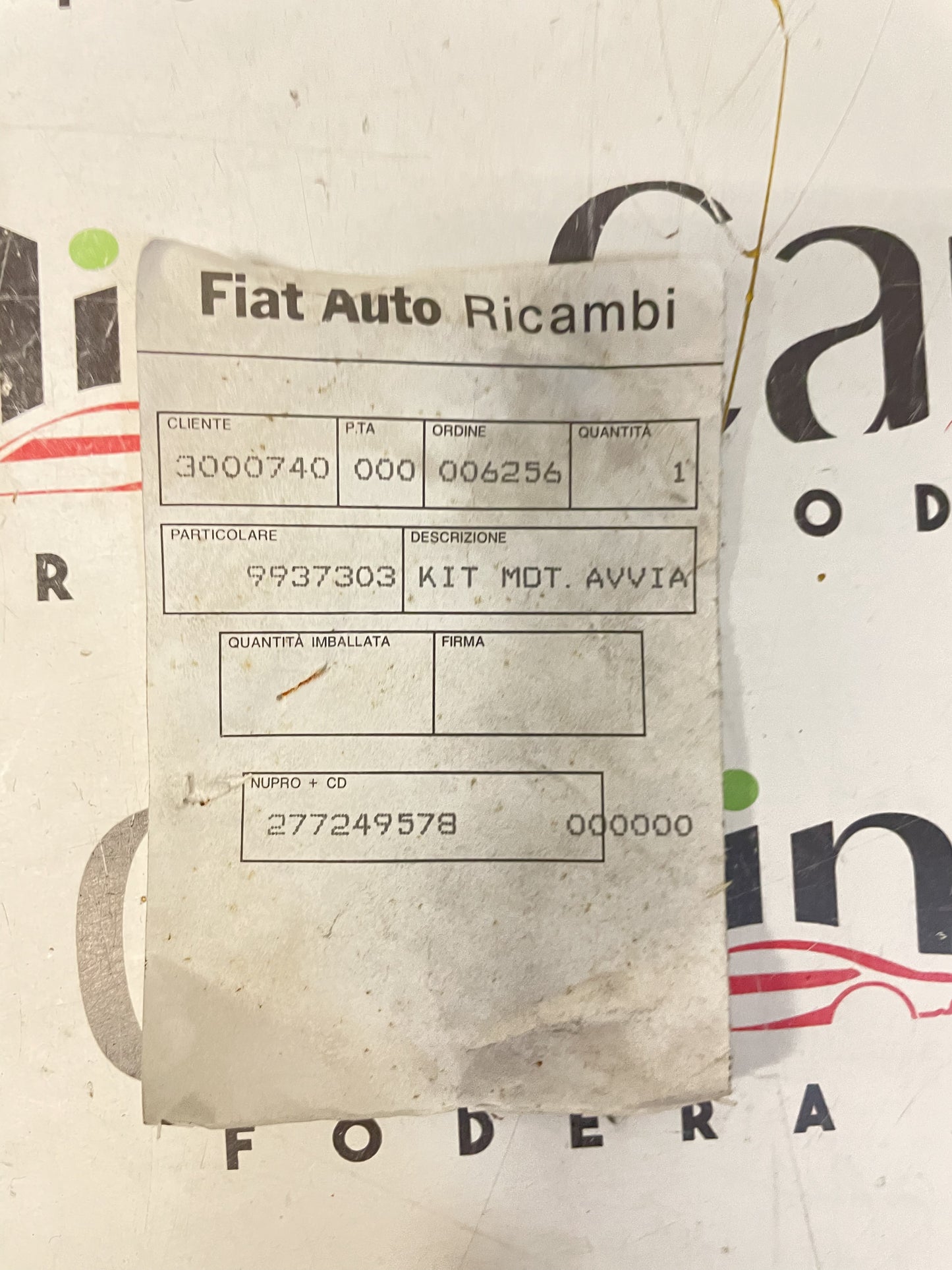 Kit Spazzole Motorino Avviamento [9937303] - FIAT Panda Diesel - Nuovo Originale