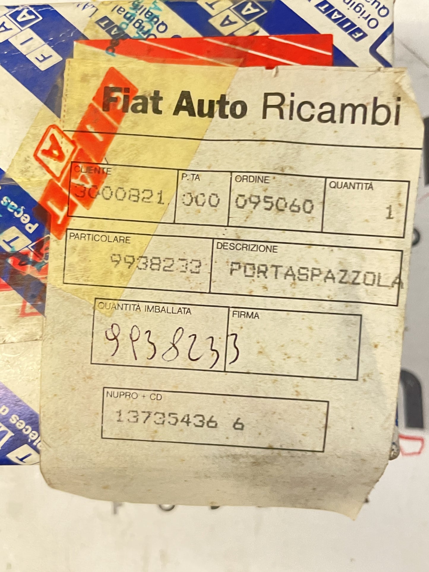 Portaspazzola Motorino Avviamento [9938233] - FIAT Uno / Fiorino / Lancia Delta / Duna - Nuovo Originale