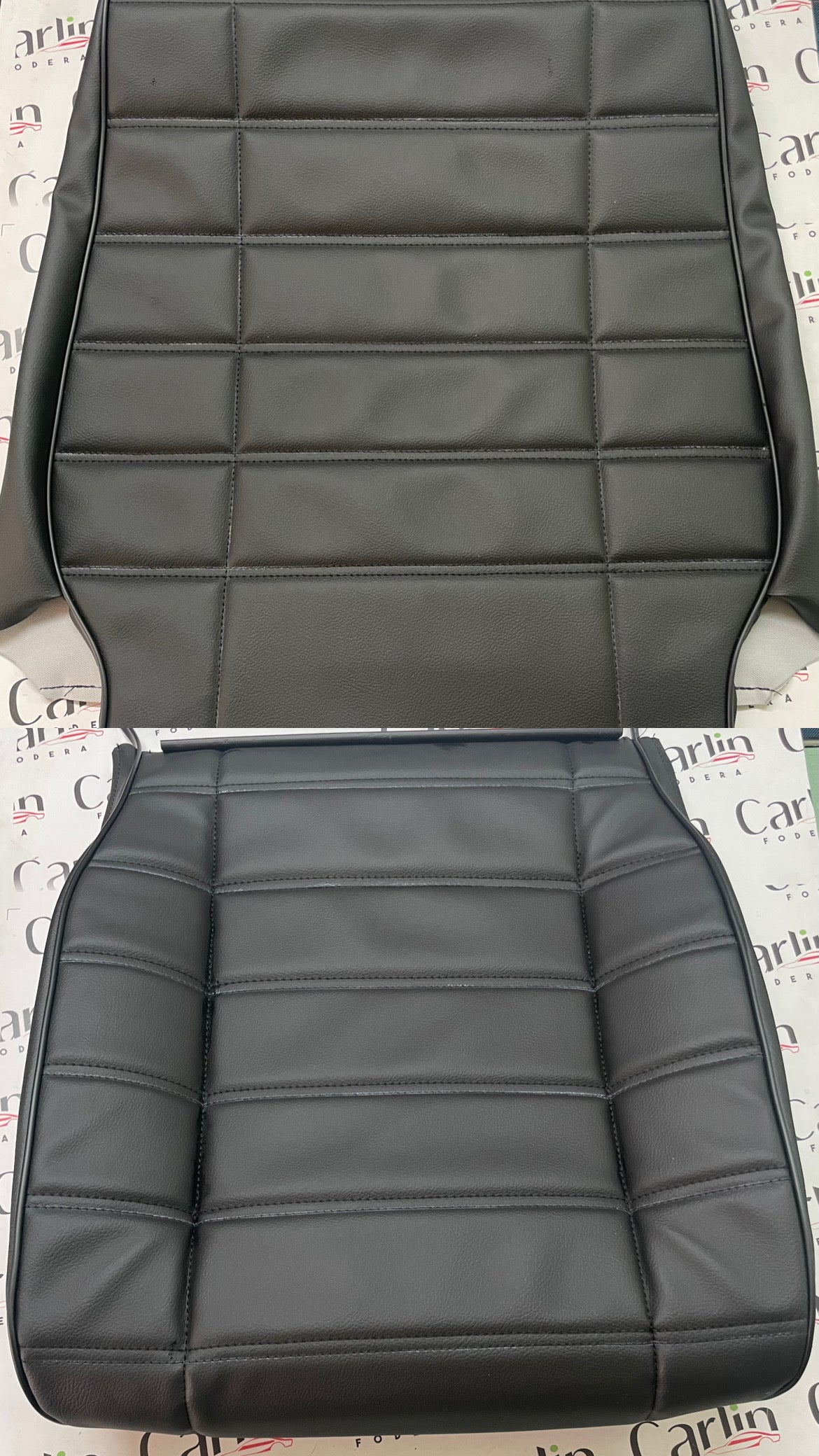 Original Equipment Black Faux Leather Coverings for Fiat Panda 141 4x4 Seats