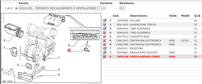 Portalampada Impianto Riscaldamento e Condizionamento Fiat Croma - COD. 5894748