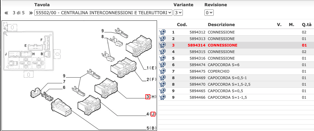 Fiat Barchetta, Punto GT - Spinotto Connessione Centralina - COD. 5894314