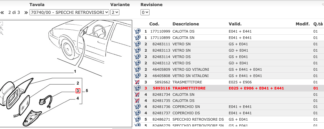 Fiat Croma - Lancia Thema - Trasmettitore Sensore Specchi Retrovisori 5893116 - Originale