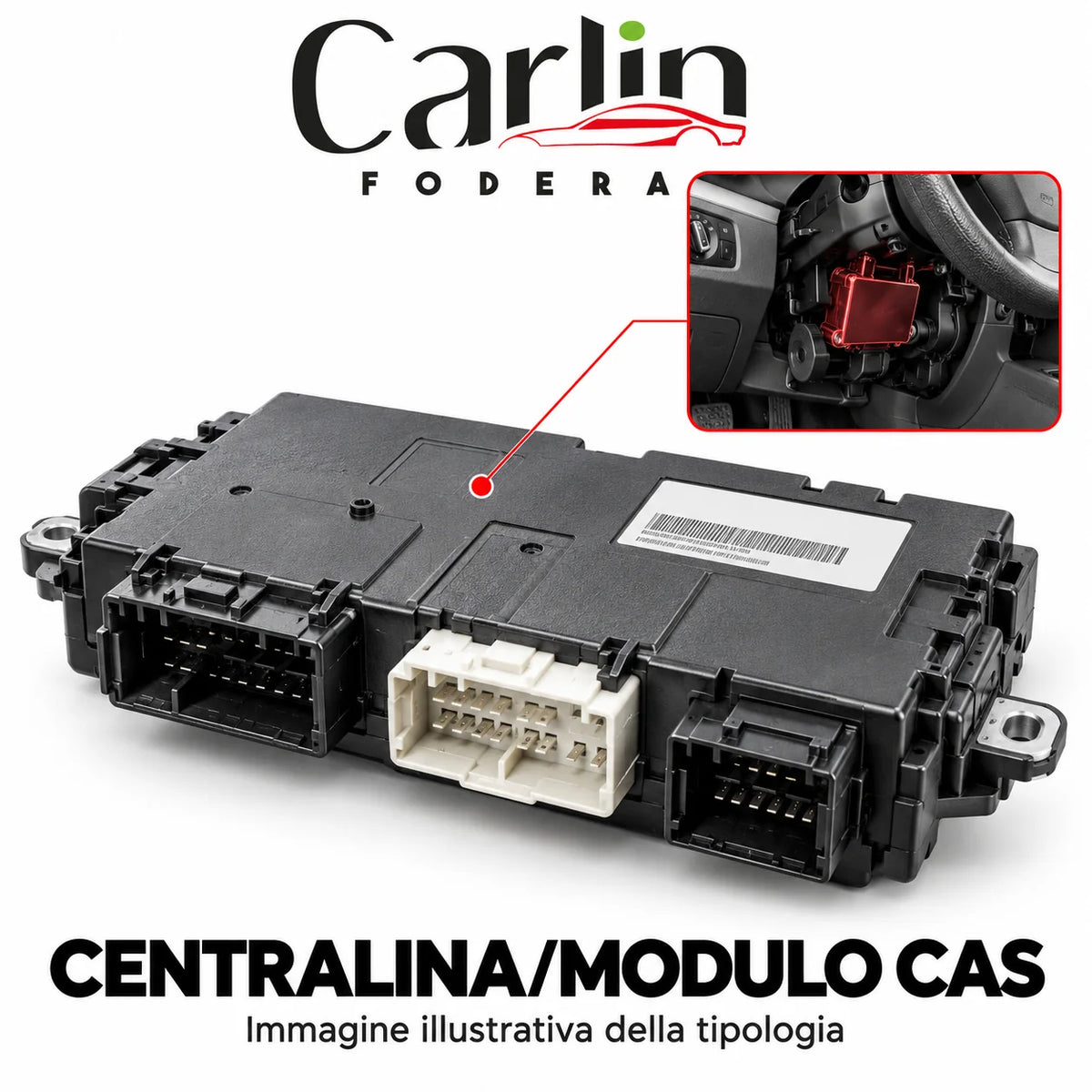 Illustrazione Carlin Fodera: Centralina/modulo CAS; immagine generica della tipologia