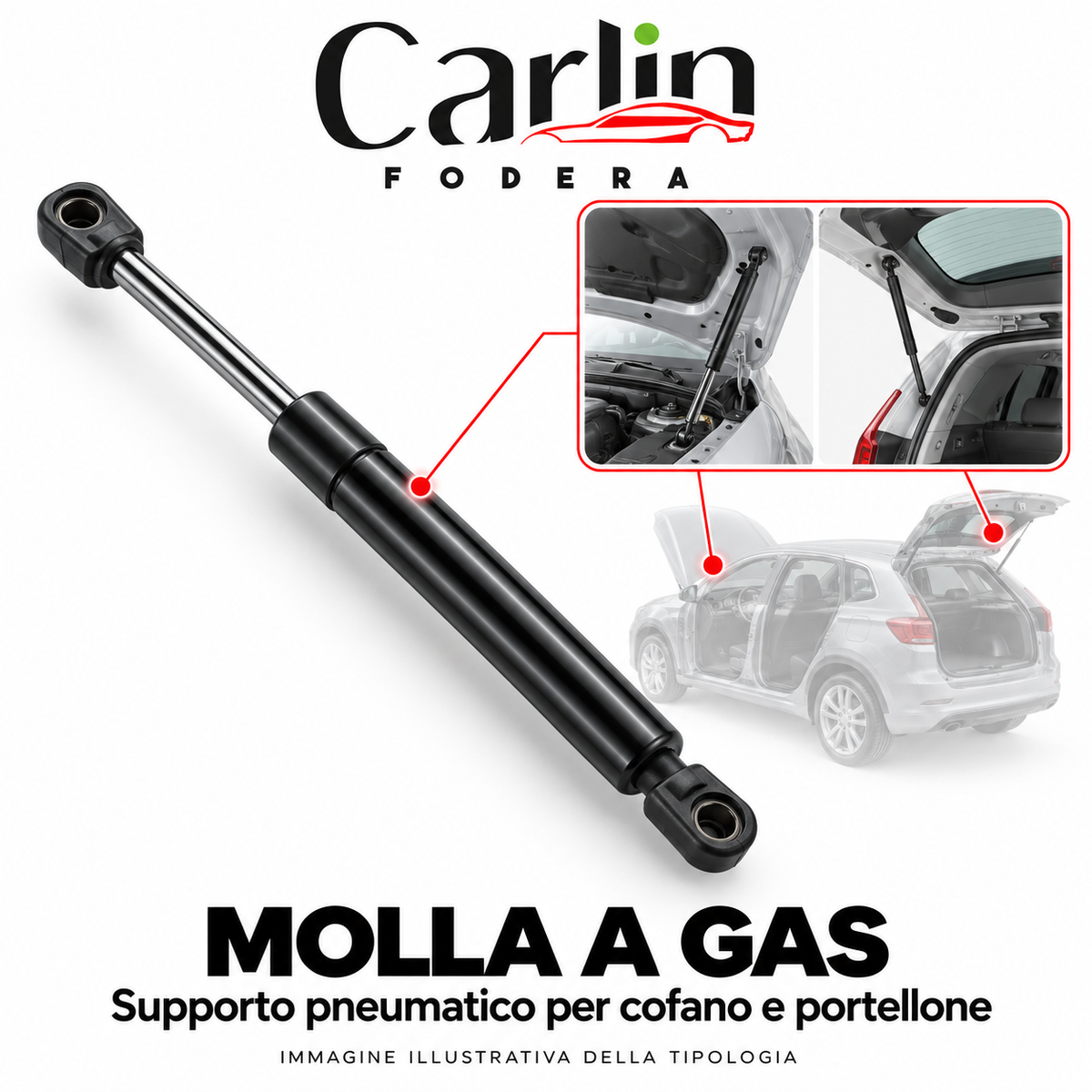 MOLLA A GAS — immagine illustrativa della tipologia, non del ricambio specifico — CarlinFodera