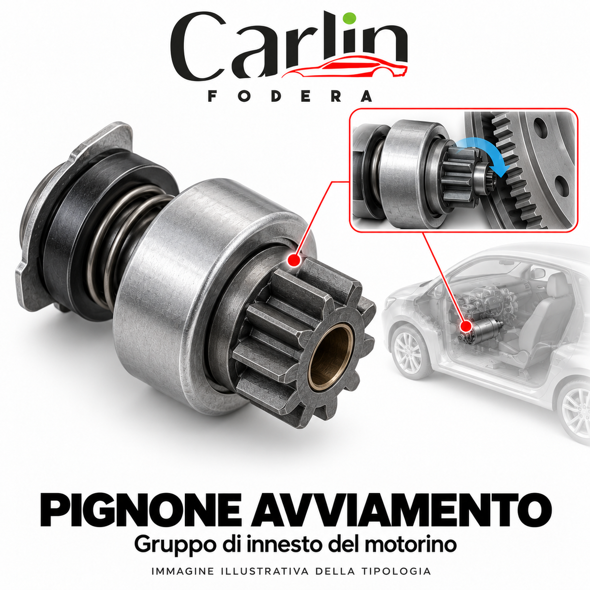 PIGNONE AVVIAMENTO — immagine illustrativa della tipologia, non del ricambio specifico — CarlinFodera