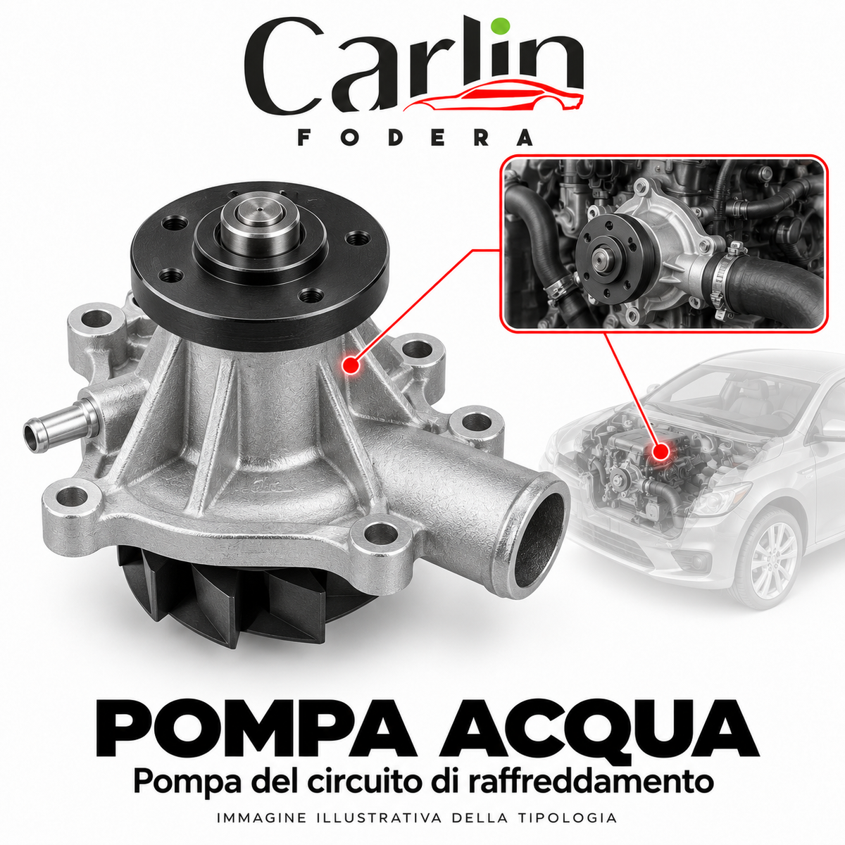 POMPA ACQUA — immagine illustrativa della tipologia, non del ricambio specifico — CarlinFodera