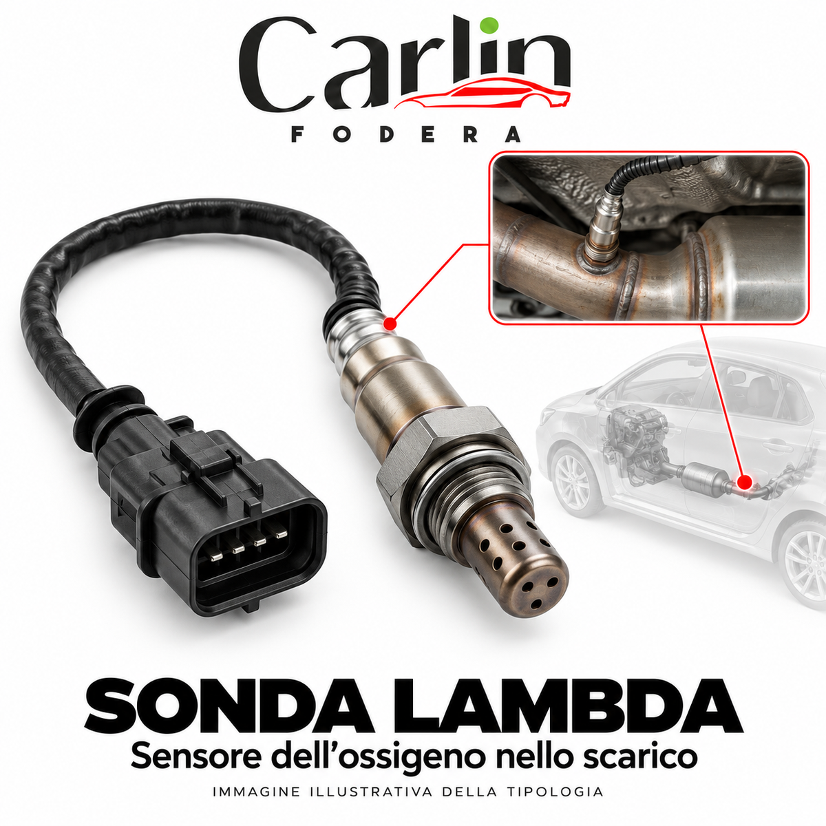 SONDA LAMBDA — immagine illustrativa della tipologia, non del ricambio specifico — CarlinFodera