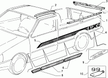 FIAT FIORINO - MODANATURA ESTERNA TETTO SINISTRA NUOVO ORIGINALE - COD. 7716741