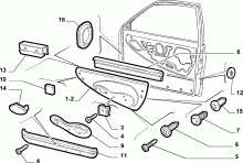 FIAT SEICENTO - GUARNIZIONE TENUTA PANNELLI INTERNI PORTE ANTERIORI - NUOVO ORIGINALE - COD. 46529199