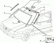 FIAT TEMPRA/TIPO - GUARNIZIONE PARABREZZA SUPERIORE NUOVO ORIGINALE - COD. 7725984