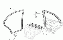 FIAT MAREA - GUARNIZIONE TENUTA PORTA POSTERIORE - NUOVO ORIGINALE - COD. 46542879