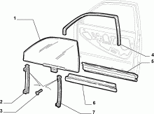 CORNICE FINESTRINO PORTIERA ANTERIORE SINISTRA INTERNA FIAT SEICENTO COD. 46824637 NUOVA ORIGINALE