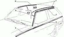 Fiat Uno Turbo R.89 Modanatura SX Tetto - Cod. 7542379