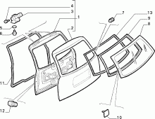 GUARNIZIONE VETRO PORTELLONE FIAT PUNTO GT - COD. 7734490 - NUOVA ORIGINALE