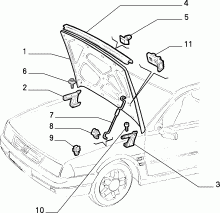 COFANO ANTERIORE MOTORE ORIGINALE FIAT TEMPRA COD. 7790927