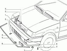 Modanatura Paraurti Ant. Fiat Tipo '90-'94 - Cod. 7623565/7623564 Nero Originale