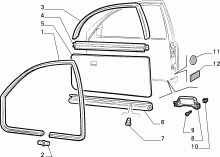 FIAT PUNTO - GUARNIZIONE INFERIORE PORTA - NUOVA ORIGINALE - COD. 46429448