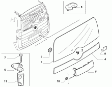 MODANATURA PORTELLONE POSTERIORE FIAT NEMO/FIORINO/QUBO/BIPPER 51847116-2254160149 NUOVO ORIGINALE