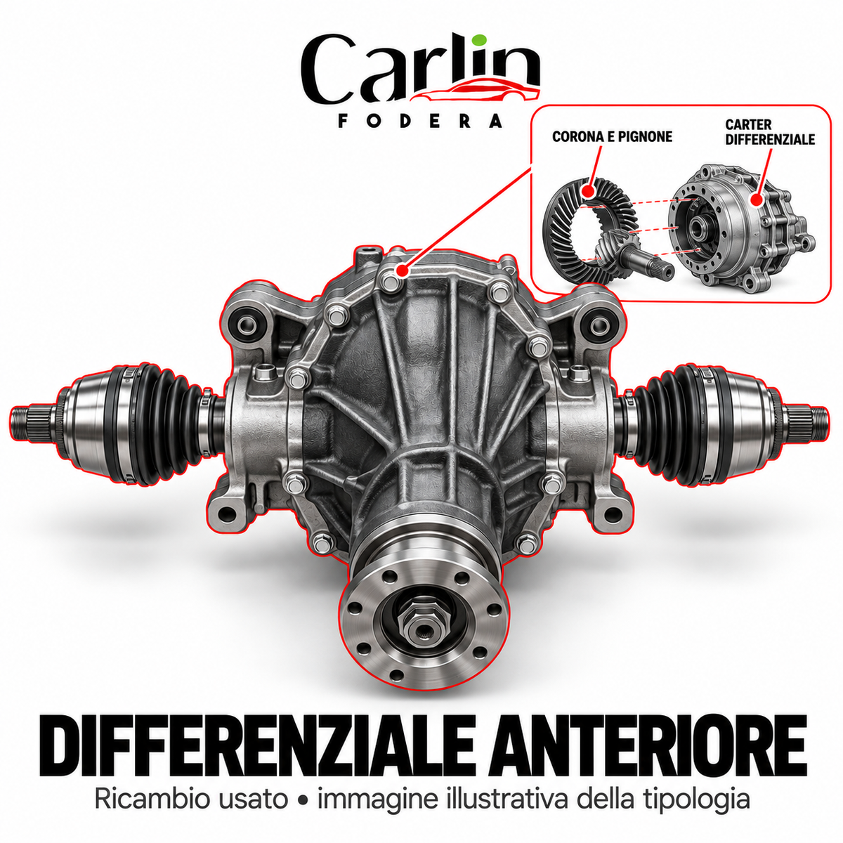 Immagine illustrativa generica: differenziale anteriore; non raffigura il ricambio specifico.