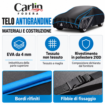Materiali del telo antigrandine: EVA da 4 mm, tessuti e rivestimento 210D